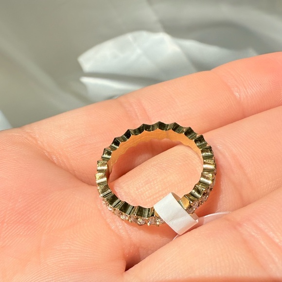 18K gold pallet zircon gold Round Diamond Gold Women's Ring - Picture 8 of 12